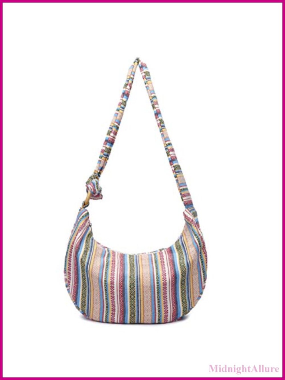 Canvas Bohemian Hobo Crossbody Sling Bag Hippie Print Large Capacity